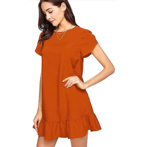HongyuAmy XL Women's Summer Casual Dresses Mini Dress Ruffle - Picture 2 of 6